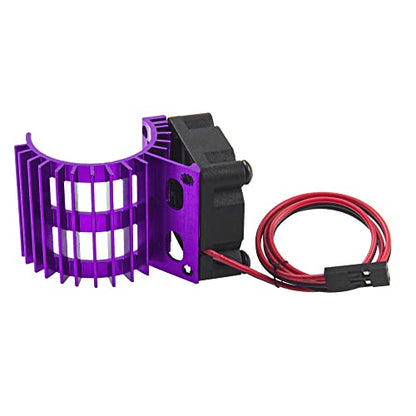 ShareGoo Aluminum 380 390 Motor Heatsink with Cooling Fan Electric Engine Heat Sink Compatible with HSP HPI Wltoys Himoto Redcat 1/16 1/18 RC Car (Purple) - style: Purple
