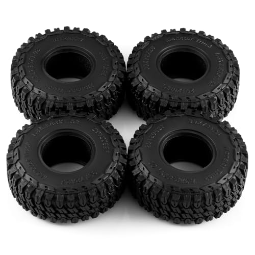 4PCS 1.3" Beadlock Tires with Foam Insert for 1/24 Axial SCX24 AX24 1/18 TRX4M RC Crawler Truck Car Upgrade Parts (C Style) - color: #C Style