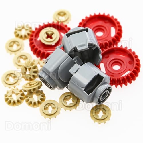 Domoni Technical Differential Gear-28 Teeth Round Axle Building Blocks | Compatible with Major Brands Sets, Suitable for Cars, Robots, and other MOC Projects