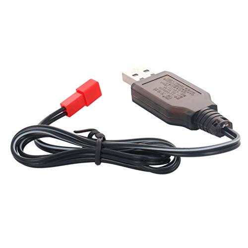 Fielect 2pcs JST-2P USB Charger Cable 4.8v 250MA Output Ni-Cd Ni-Mh Battery Pack for RC Excavator RC Cars - color: 2pcs