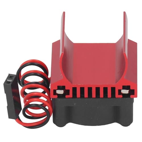 VGEBY RC Cooling Fan, Efficient Motor Heat Dissipation 1/18 Scale Heatsink for Remote Control Cars Enthusiasts and Off-Road Racing Scenarios - color: Red