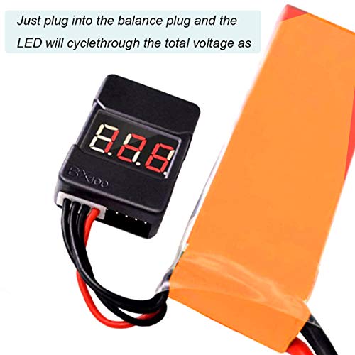 5Packs 2in1 1-8s Lipo Li-ion Battery Voltage Tester Check, Monitor RC Low-Voltage Buzzer Alarm for 1-8s Lipo/Li-ion/LiMn/Li-Fe