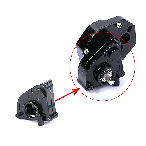 Aluminum Transmission Case Cover Gearbox Housing for Axial SCX24 1/24 RC Crawler Car Upgrades (Black)