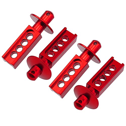 4Pcs Vgoohobby Aluminum Alloy RC Body Post Mounts Compatible with Traxxas Mini E-Revo Mini Slash 1/16 RC Car (Red) - color: Red