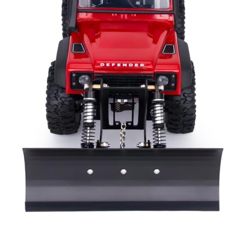 RC Snow Plow,1/18 1/24 Scale Aluminum Adjustable Shovel Blade for TRX4M Bronco Defender SCX24 Crawler Car Upgrade Parts (Red) - color: Red