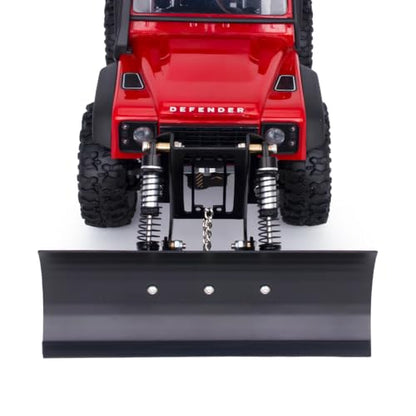 RC Snow Plow,1/18 1/24 Scale Aluminum Adjustable Shovel Blade for TRX4M Bronco Defender SCX24 Crawler Car Upgrade Parts (Red) - color: Red