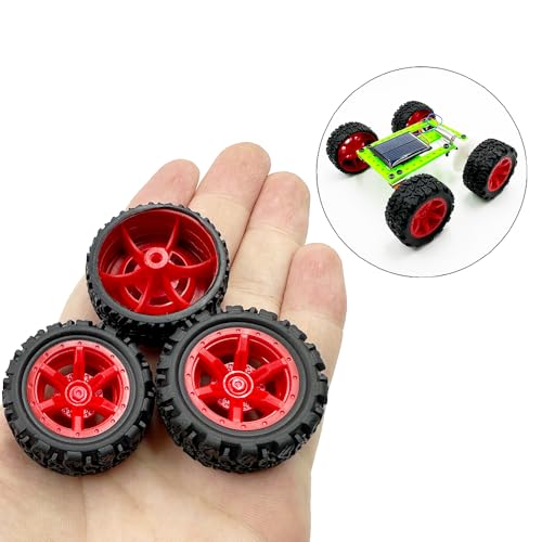 10PCS Toy Car Wheels 34mm Toy Car Rubber Tire Wheels with 5PCS Shaft Round Rod Axles for RC Car Truck Robot DIY Model Toy Parts (2x15x34mm) - style: 2x15x34mm