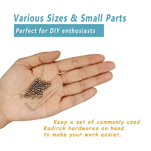 Kadrick 304 Stainless Steel Screws,660 Pcs M2 Screw Assortment,Button Head Socket Cap Screws Kit,M2x4mm,6mm,8mm,10mm,12mm,16mm Metric Bolts Nuts Washers Kit with 1 Hex Allen Wrench | 304 Stainless Steel,M2 Screws Nuts Washers Kit with 1 Hex Allen Wrench -