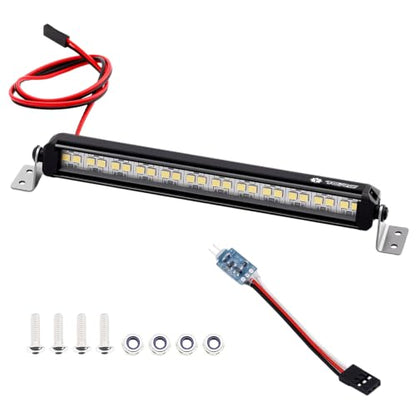 Aluminum RC Light Bar 24 LED 120mm Roof Light for 1/10 RC Crawler Car | With CH3 Light Control Switch Kit, Axial SCX10 Traxxas TRX4 Arrma Karton Redcat GEN8 - size: 120mm