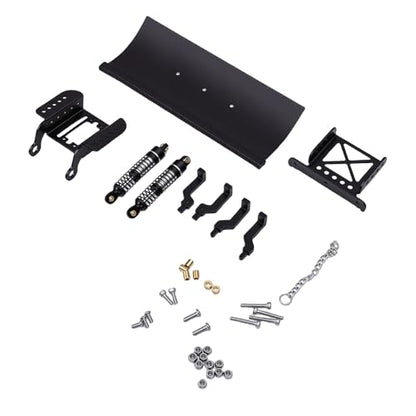 Estink Alloy RC Snow Plow with Hydraulic Damping, Shock Absorbing Replacement for 1/18 RC Crawler Car (Black) - color: Black