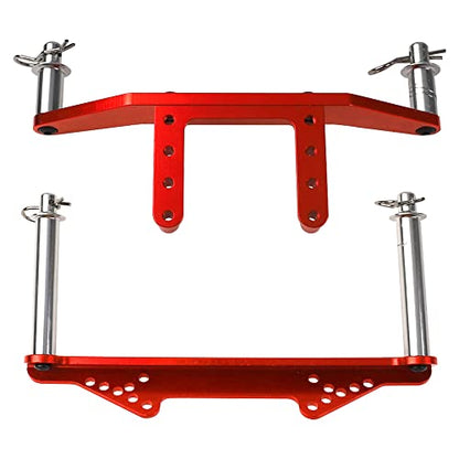 Metal Front & Rear Body Mounts Body Posts Upgrade Parts Compatible with Traxxas Slash 2WD Rustler Stampede VXL 1/10 RC 2WD Car (Red) - color: Red