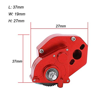 Aluminum Alloy Transmission Case Gearbox Complete for 1/24 Axial SCX24 RC Crawler Upgrades (Red) - color: Red
