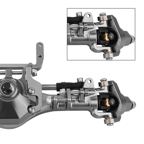 Complete Metal Front Rear Straight Axle Upgrades Part for 1/10 Axial SCX10 II Deadbolt 90046 90047 SCX10 RC Crawler Car Hops Up (Titanium) - color: Titanium