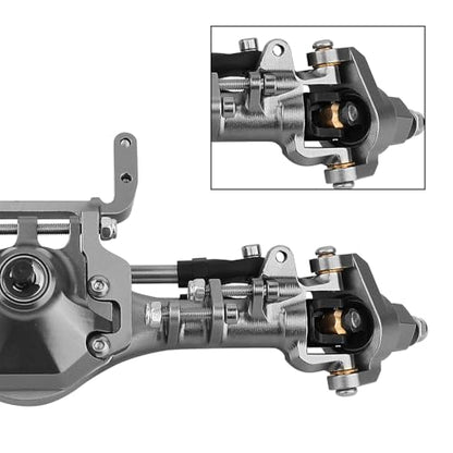 Complete Metal Front Rear Straight Axle Upgrades Part for 1/10 Axial SCX10 II Deadbolt 90046 90047 SCX10 RC Crawler Car Hops Up (Titanium) - color: Titanium
