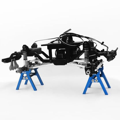 RC Car Stand Aluminum Alloy RC Car Static Display Stand RC Work Stand for 1/18 1/24 TRX4M FCX18 SCX24 FCX24 RC Car Upgrade Parts (Blue) - color: Blue