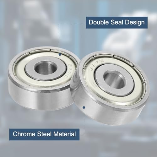 uxcell 4 Pack 637ZZ Deep Groove Ball Bearings, 7x26x9mm Chrome Steel Double Shield Bearing for Electric Motor, Home Appliances, Garden Machinery, (ABEC5) - size: 637ZZ