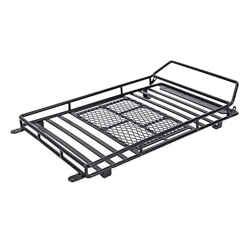 RC Crawler Roof Rack, Heavy Duty Metal with Bright LED Lights, Luggage Carrier for 1/10 Scale for RC Enthusiasts Off-Road Adventures