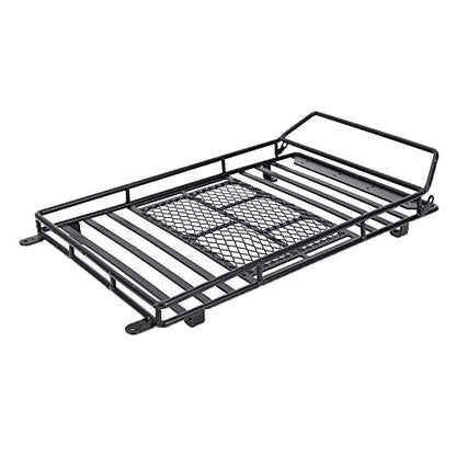 RC Crawler Roof Rack, Heavy Duty Metal with Bright LED Lights, Luggage Carrier for 1/10 Scale for RC Enthusiasts Off-Road Adventures