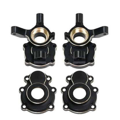 Steering Knuckle Models For FMS FCX10 1/10 Brass Differential Axle Cover Steering Outer Inner Portal Housing RC Crawler Car Upgrade Parts(Front set) - size: Front set