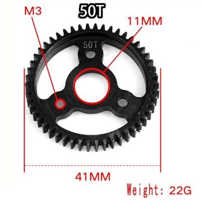 32P Spur Gear, 50T 0.8 Metric Pitch, Compatible with 32-Pitch, Hardened Steel 50 Tooth 0.8M Spur Main Gear for 1/10 TRAXXAS Ford Rustler Slash Stampede 4X4 Arrma, Replace #6842 - size: M0.8-Spur Gear-50T