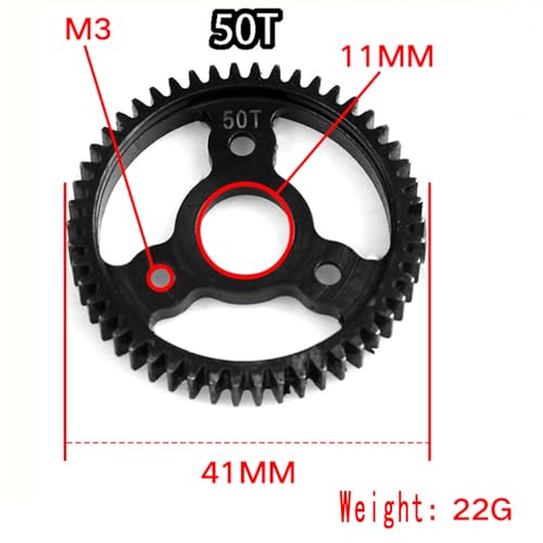 32P Spur Gear, 50T 0.8 Metric Pitch, Compatible with 32-Pitch, Hardened Steel 50 Tooth 0.8M Spur Main Gear for 1/10 TRAXXAS Ford Rustler Slash Stampede 4X4 Arrma, Replace #6842 - size: M0.8-Spur Gear-50T