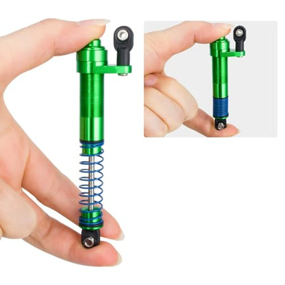 80-100mm Adjustable Threaded Oil Shocks for 1/10 RC Crawler SCX10 TRX4 D90 | CNC aluminum body with offset cap Dampers.Fits for Axial Capra VS4-10 90046 Tamiya LCG Cheater rigs.RC Car Upgrade Parts. - color: Green
