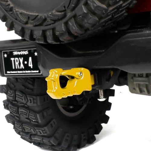 Metal RC Crawler Trailer Hook Tow Hitch for 1/10 RC Crawler Traxxas TRX4 Axial SCX10 Rear Bumper Parts (Yellow) - color: Yellow