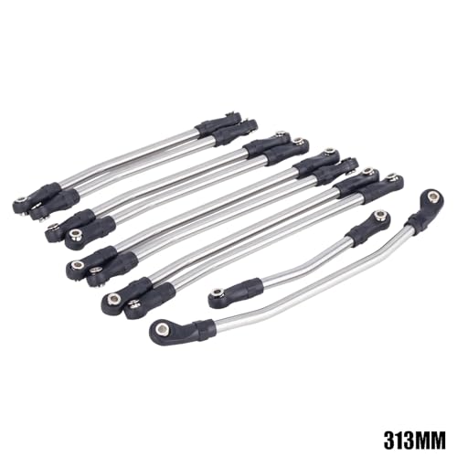 RC Models Parts For Axial For SCX10 II 1/10 90046 313/324mm Metal RC Crawler Car RC Links Upper Lower Linkage For Chassis Link Set With Plastic Rod Ends(313mm) - size: 313mm