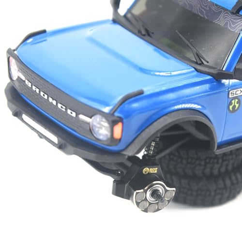 Hobby Tungsten Steel & Brass Steering Knuckle RC Axle Counterweights for Axial SCX30 1/30 RC Crawler Upgrade Accessories (Black Gold)