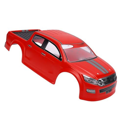 Vikye 1/10 RC Truck Body Shell, Lightweight Clear Pattern Replacement RC Car Shell with Precise Fit, for 26cm Wheelbase Remote Control Vehicles (Red) - color: Red