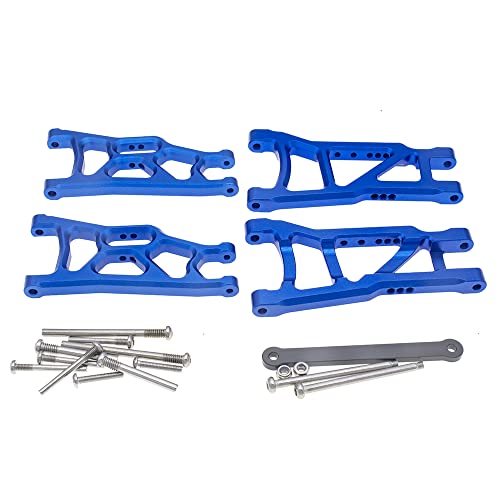 Aluminum Front&Rear Suspension A-Arms&Tie Bar for 1/10 Traxxas Slash 2WD RC Car Upgrade Parts Hop Ups, Replacement of 2555 3631 2532 - color: Dark Blue