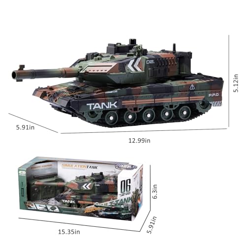 RC Tank for Kids that Shoots, Auto Demo, Lights, Sounds, Smoke | Remote Control Tank, 360° Rotating Turret, RC Military Vehicle Tank Toy for Boys 6-12 Birthday Gift