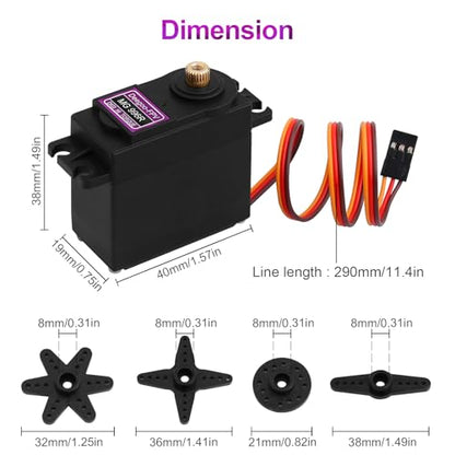 Deegoo-FPV MG996R 55g Metal Gear Digital Servos, 4-Pack | High-torque 55g digital servos with metal gears for RC cars, boats, aircraft, robots and steering mechanisms. - style: MG996R-4pack