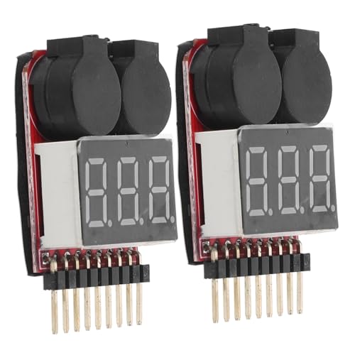 Artibetter 2pcs Low Voltage Battery Tester and Alarm Compact Lipo Voltage Checker for Accurate Battery Monitoring and Alerts Portable