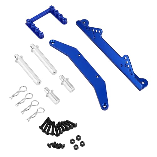 Metal Alloy Front & Rear Body Mounts Body Posts for Traxxas Slash 2WD Rustler Stampede VXL 1/10 RC 2WD Car Upgrade Parts (Blue) - color: Blue