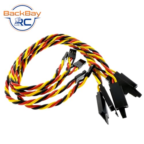 BackBayRC - 10in 20awg Male/Female w/Clip Universal Servo Extension - 5 Pack - style: 10in Male/Female Extension w/ Safety Clip