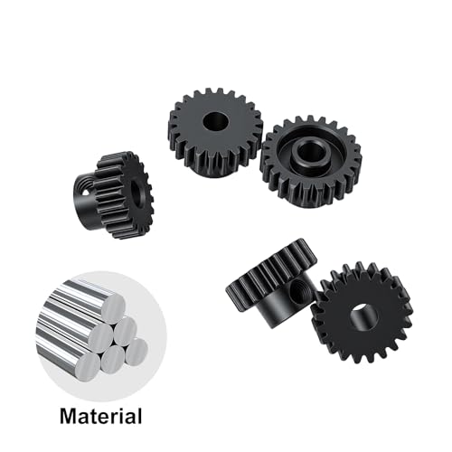 Hardened Steel 0.5 Mod 19T 20T 21T 22T 23T Pinion Gear 3.175mm Bore with 2.3mm Adapter Shaft for Arrma 1/14 Typhon 1/16 Mojave 1/18 Granite Grom Losi 1/12 Motor Gear