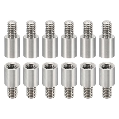 PATIKIL 12pcs M4 Standoffs, M4 8+6mm Spacer Standoffs Steel Threaded Standoffs Screws Kit 4mm ID 6mm OD Metric Male Female Thread Adapters for Circuit Board PCB RC Drones Motherboard - size: 8+6mm L