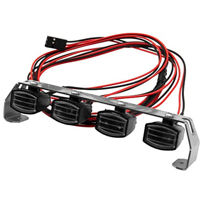 ShareGoo RC Car Roof Light Bar Kit Body Shell Roof Luggage Lights Compatible with Traxxas TRX-4 TRX4 Axial SCX10 RC4WD D90 HSP RGT 1/10 RC Crawler Car Truck (4Led Light) - style: 4Led Light