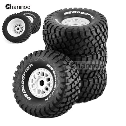 1/8 RC Short Course Truck Tires And Wheels 17mm Hex OD 140mm 1/7 All Terrain Off Road Tyres For 1:7 1:8 RC Buggy Truck Car HSP TRAXXAS UDR DF7 FS Atom ARRMA Mojave YK4072 DF7 4PCS (White) - color: White
