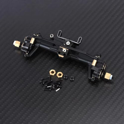 RC Portal Axle Compatible with SCX24 for Axial 1/24 RC Crawlers Cars Upgraded Part Modification Matel Front Portal Axle Set Assembly(Black) - color: Black