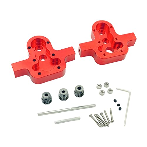 High Performance D90 Transfer Case Gearbox Upgrade for 1/12 RC Crawler Car, Metal Replaces Black Parts, Easy Install and Use, Fits MN98 99S - red - color: Red