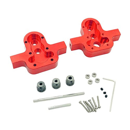 High Performance D90 Transfer Case Gearbox Upgrade for 1/12 RC Crawler Car, Metal Replaces Black Parts, Easy Install and Use, Fits MN98 99S - red - color: Red