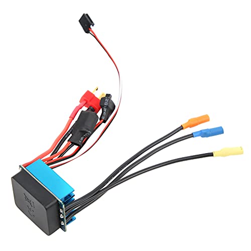 RC 35A Sensorless Brushless ESC, Waterproof Speed Controller for 1/10 1/14 1/16 1/18 RC Car, 4 Poles ESC with Overheat Protection and Splash Proof Design, Compatible with