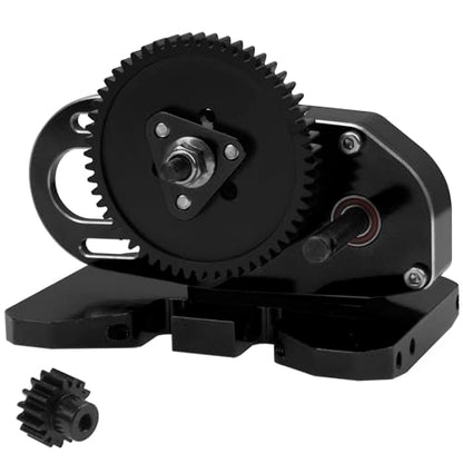 ShareGoo Aluminum 2Low Gearbox Middle Transmission w/Overdrive Gear for LCG Chassis Compatible with Axial SCX10 II III 90046 Capra TRX4 1/10 RC Crawler (Black) - color: Black