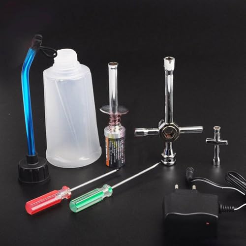 Nitro Starter Glow Plug Igniter for 1:8/1:10/1:16 Nitro Gas Powered RC Car RC Glow Plug Driver/Fuel Tank/Charger/Hex Cross Wrenches Igniter Start Repair Tool Kit