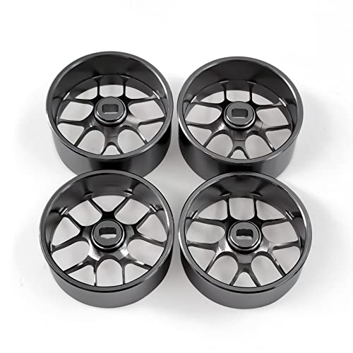 4Pcs Metal 1/24 1/28 RC Car Drift Wheels, [2N+2W] 22mm 1/28 RC Car Drift Hubs for Mini-Z BBS Mini-Q HGD1 Mini-D DRZ Wltoys K969 K989 Rc Car Upgrade Parts (1.5 Degree, Titanium) - color: Titanium, size: 1.5 Degree