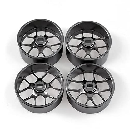 4Pcs Metal 1/24 1/28 RC Car Drift Wheels, [2N+2W] 22mm 1/28 RC Car Drift Hubs for Mini-Z BBS Mini-Q HGD1 Mini-D DRZ Wltoys K969 K989 Rc Car Upgrade Parts (1.5 Degree, Titanium) - color: Titanium, size: 1.5 Degree