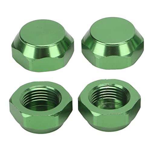 RC Car Wheel Nuts, Aluminum Alloy Universal hex Nuts 17mm Outer Diameter 4-piece Set for Off-Road Racing hobbyist Maintenance and 1/8 Scale RC Enthusiasts - color: Green