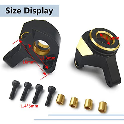 MORLORDY 2Pcs RC Brass Front Steering Knuckles for 1/24 RC Crawler Car SCX24 Upgrades Accessories, Black